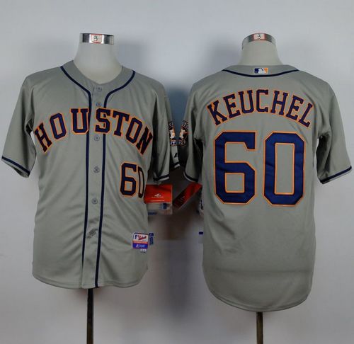Astros #60 Dallas Keuchel Grey Cool Base Stitched MLB Jersey - Click Image to Close